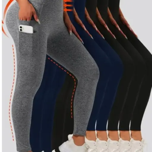 oft & Comfy Slim Elastic Tights With Side Pockets